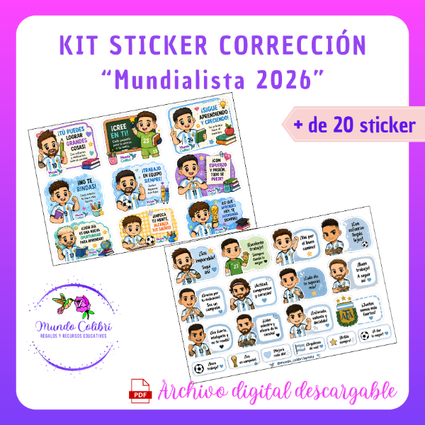 Producto - Kit Stickers de Corrección "Mundialista 2026" - 0