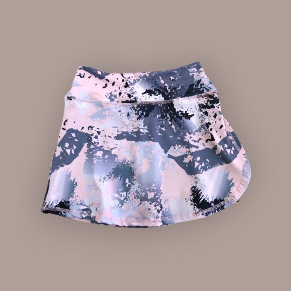 Producto - Pollera manchas fondo blanco rosa y gris