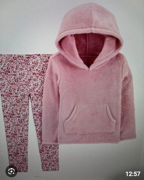 Producto - Carter's. Set buzo sherpa rosa y legging flores