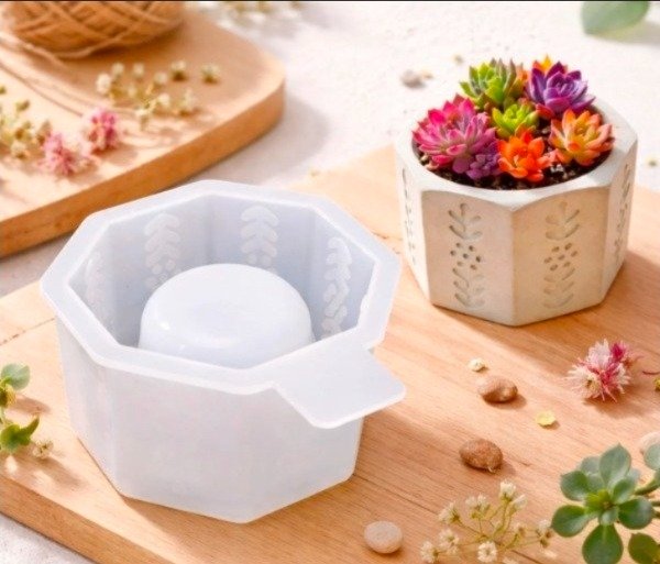 Producto - MOLDE MACETA EXAGONAL LABRADO
