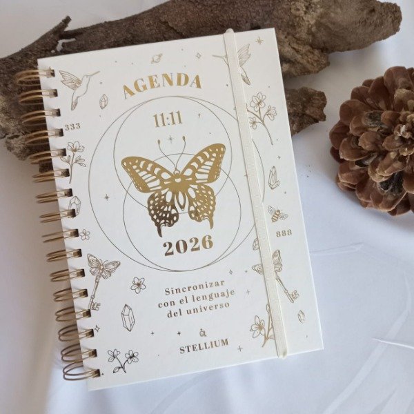 Producto - Agenda 11:11 Tapa blanca y dorado