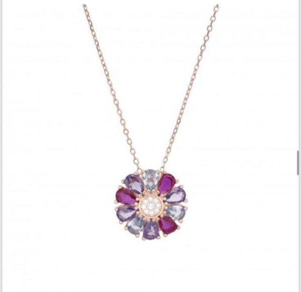 Producto - Conjunto Flor de colores Plata-925
