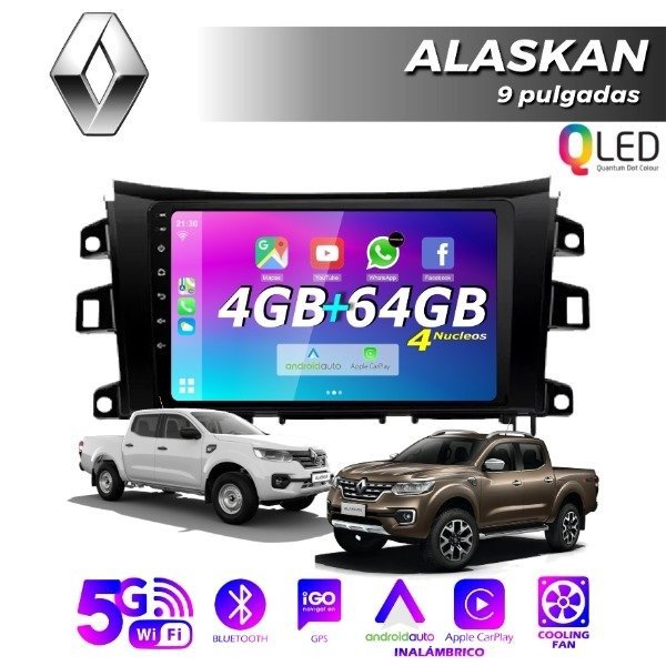 Producto - MULTIMEDIA RENAULT ALASKAN  - 4G 64M - 9" CON CAR PLAY Y ANDROID AUTO - 0