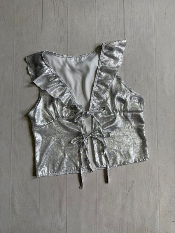 Producto - [2968] Blusita volados p/atar sedita foil