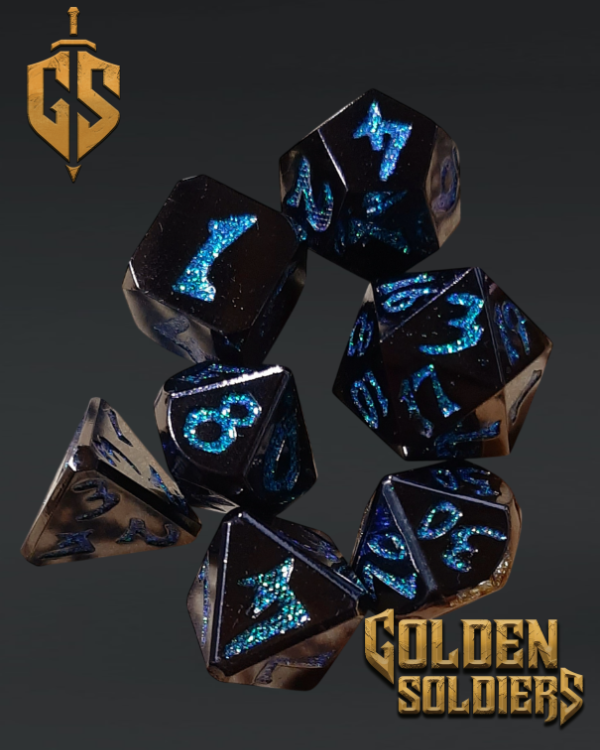 Producto - Set de 7 dados Metalicos Obsidian