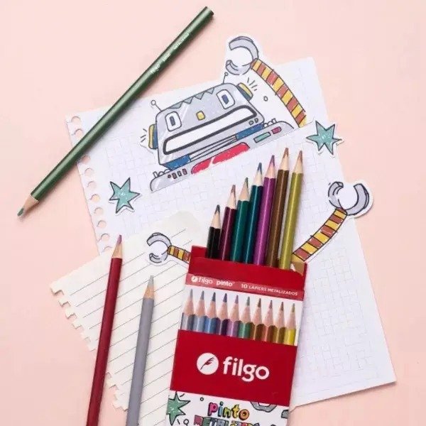 Producto - Lapices de Color Filgo X 10 Largos Metalizados PN401 E10 - 1
