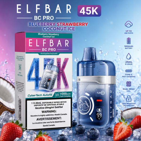 Producto - ELFBAR BC PRO 45K BLUEBERRY STRAWBERRY COCONUT ICE