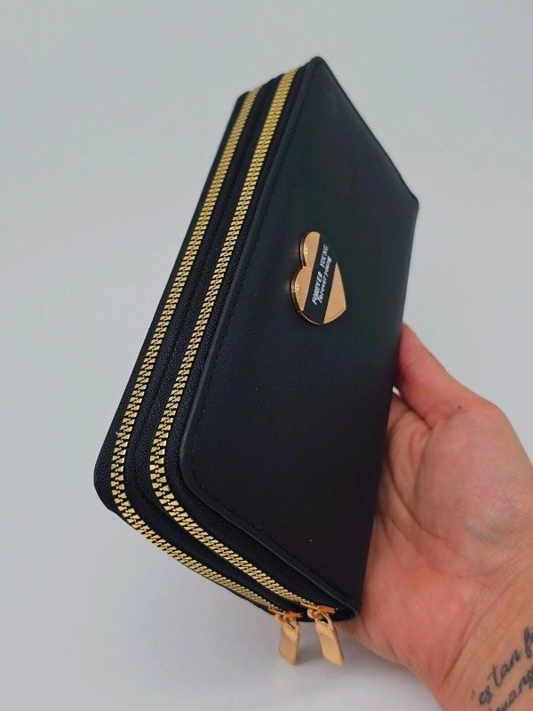 Producto - Billetera negra doble cierre