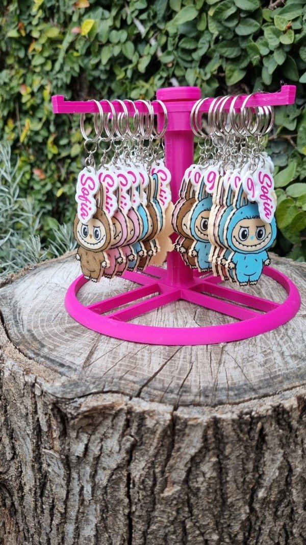 Producto - x30 Llaveros completos + Exhibidor simple