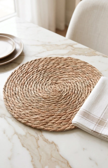 Producto - Individual fibras naturales- plato de sitio circular - 0
