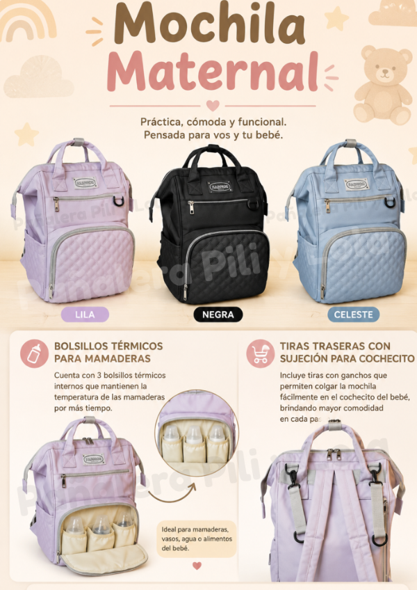 Producto - Mochila Maternal pastel