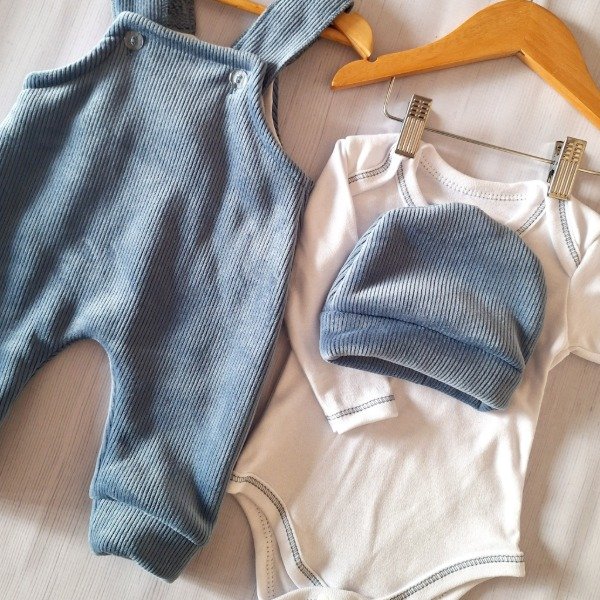 Producto - Ajuar Corduroy con Corderito Azul