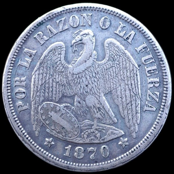 Producto - Chile 1 Peso 1870 Cóndor Ceca So Km#142.1 VF+