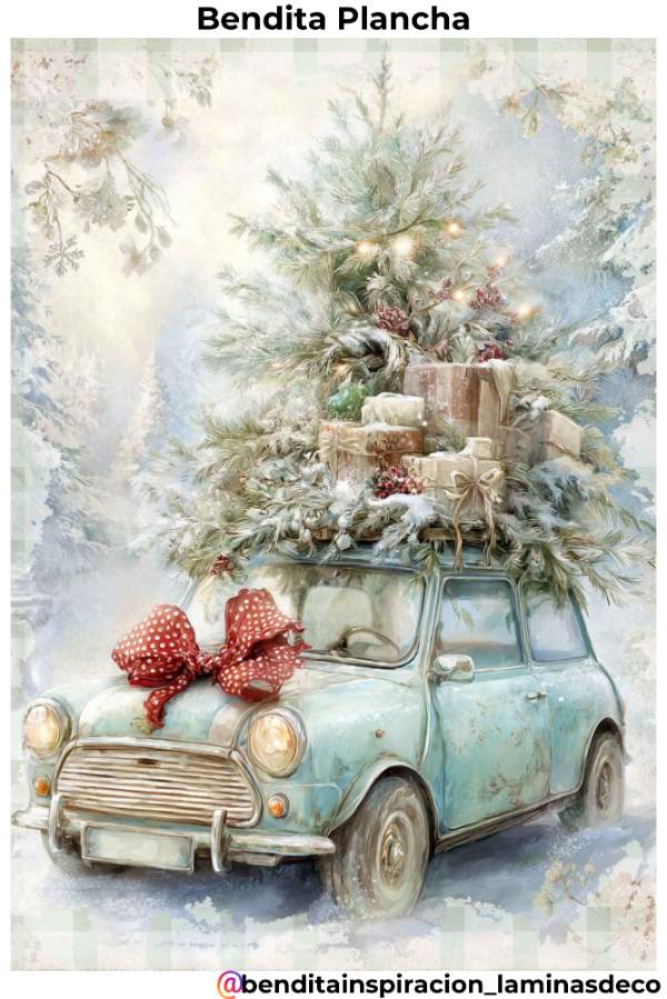 Producto - Bendita Plancha 413 Navidad Blanca y celeste