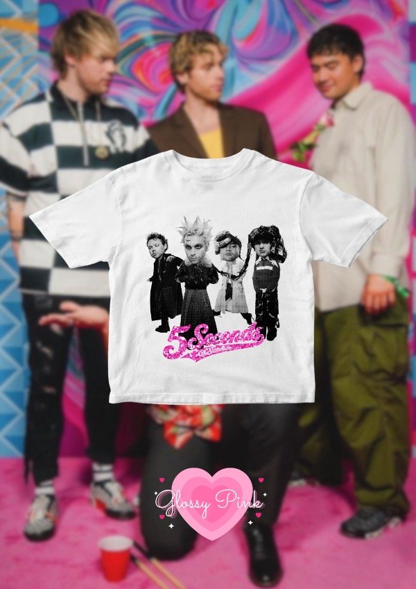 Producto - Baby Tee 5 Seconds Of Summer - VINILO TEXTIL GLITTER