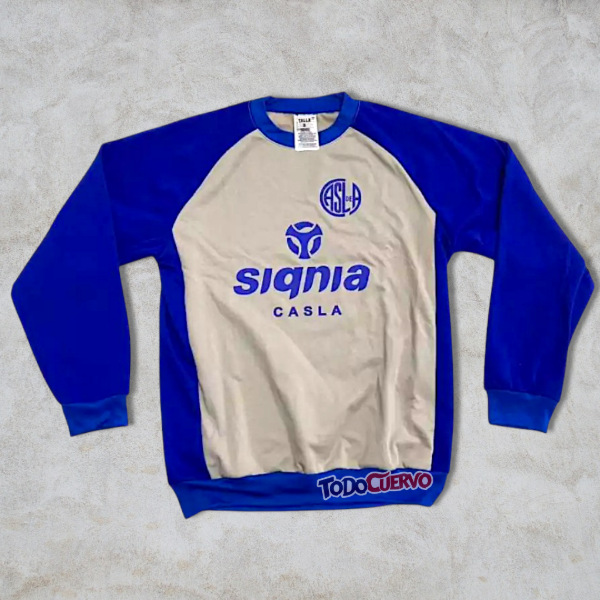 Producto - BUZO RETRO DE SAN LORENZO SIGNIA - GRIS Y AZUL