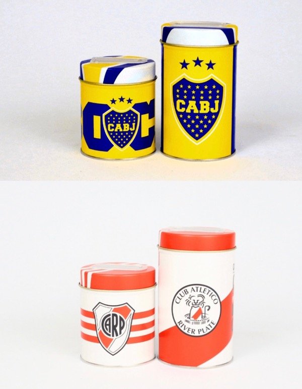 Producto - Latas Yerbera y Azucarera Boca y River