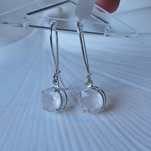 Producto - Aros Plata 925 cuarzo rosado