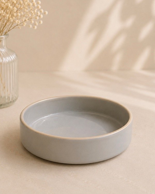 Producto - BOWL TOZEUR GRIS CON BORDE NATURAL 15cm