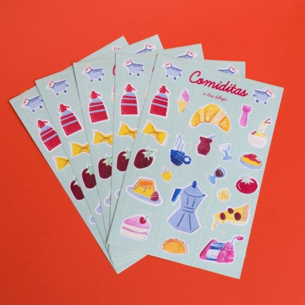 Producto - Plancha de stickers - Comiditas