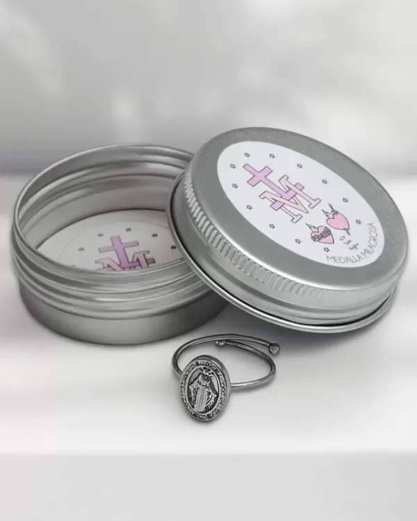 Producto - Anillo Acero Medalla Milagrosa Regulable - 0