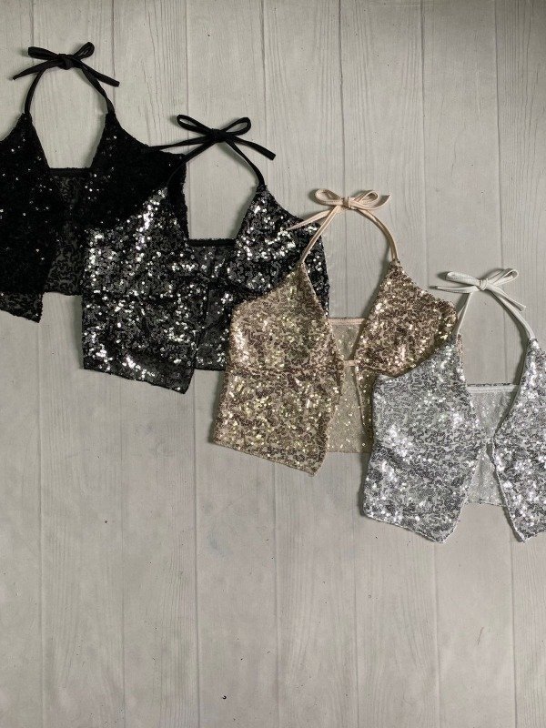 Producto - [5603] Top marilyn p/atar abierto lentejuela ''Viborita''