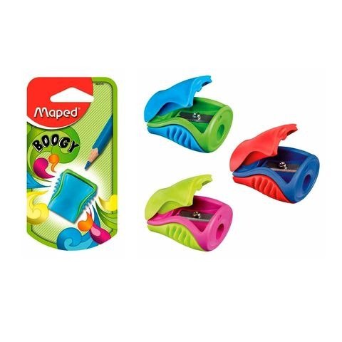 Producto - SACAPUNTAS BOOGY 1 ORIFICIO CON DEPOSITO EN BLISTER X UNIDAD COLORES SURT MAPED