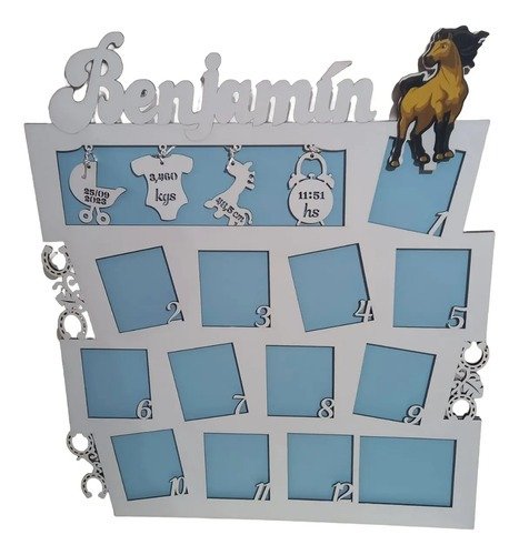 Producto - Portaretratos Cuadro 12 Meses Decorado Fibrofacil - 8