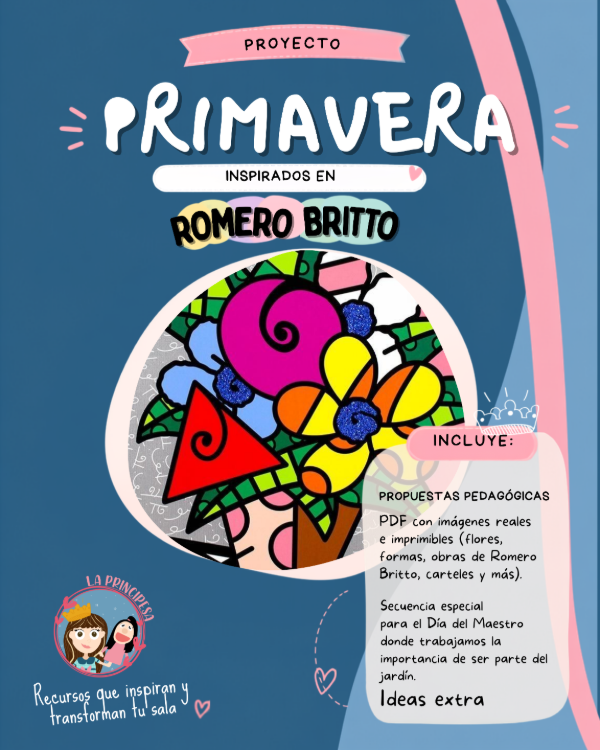 Producto - Proyecto Primavera inspirados en Romero Britto + secuencia bonus dia del maestro - 0