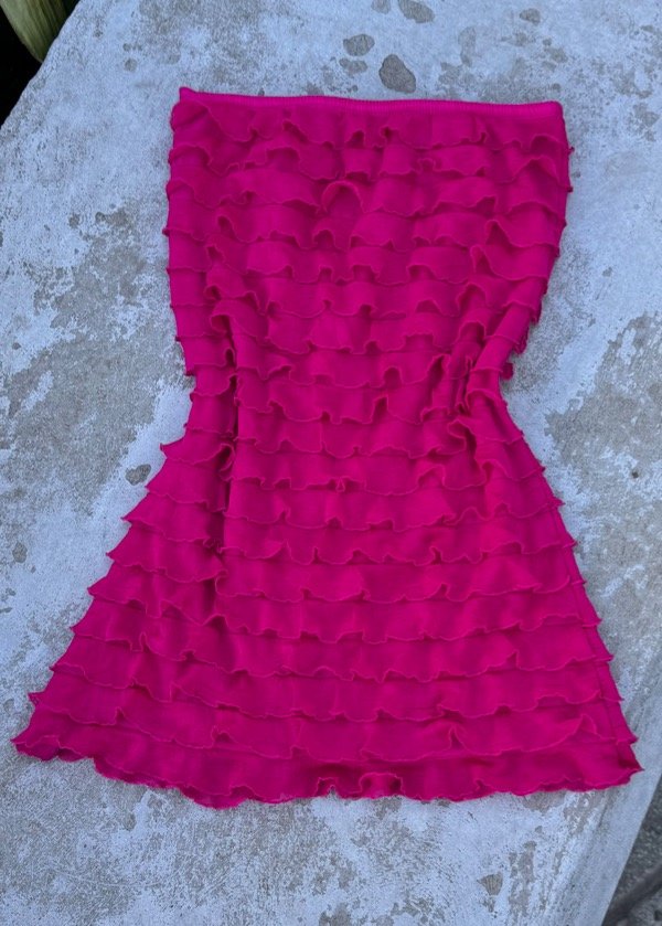 Top Strapless fucsia