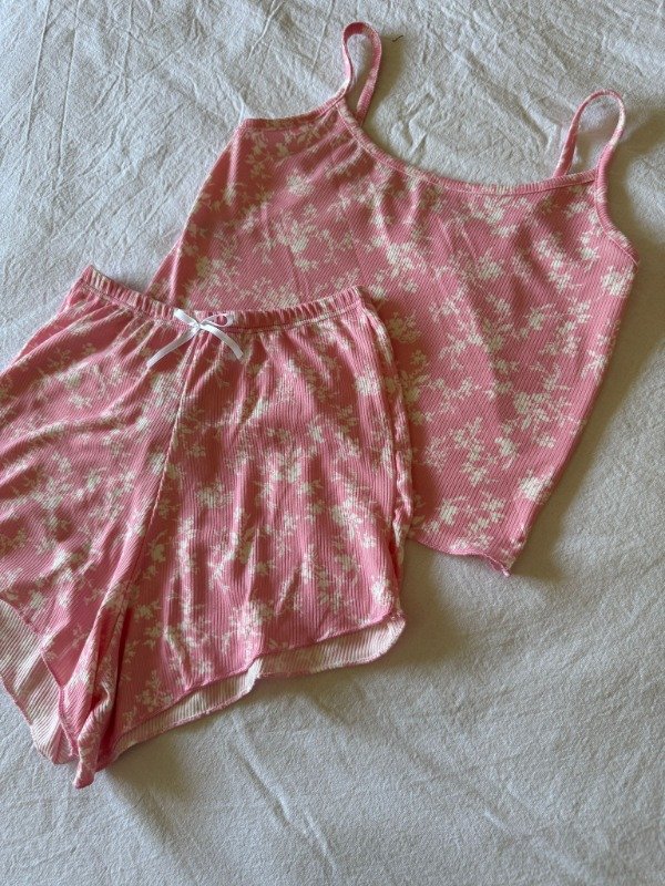 Producto - Pijama Morley Corto Pink Flower
