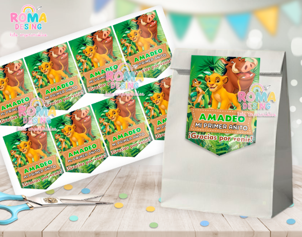 Producto - Etiquetas bolsita Simba Rey Leon