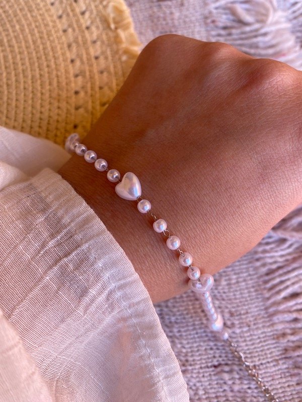 Producto - Pulsera Cuore Perlas y bolitas A .Q