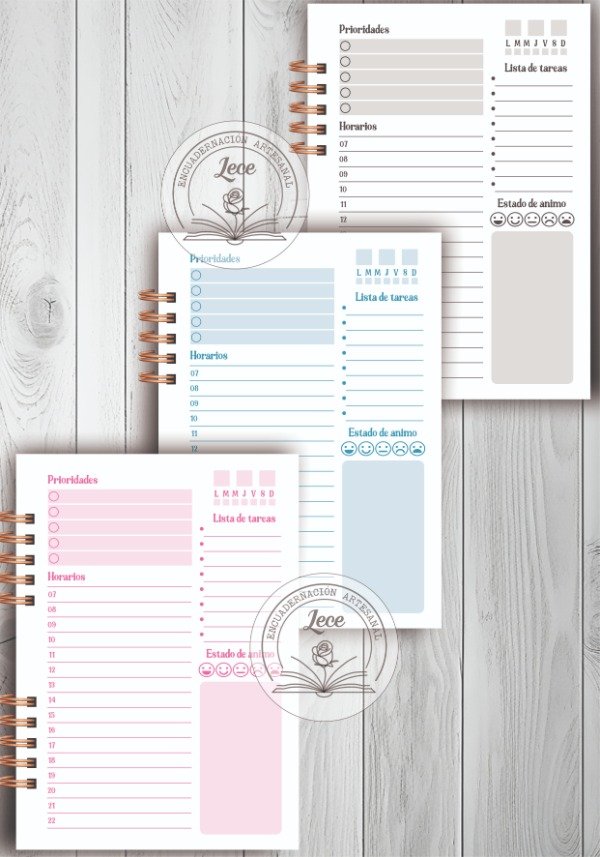 Producto - Imprimible interior Planificador Diario (9 colores)