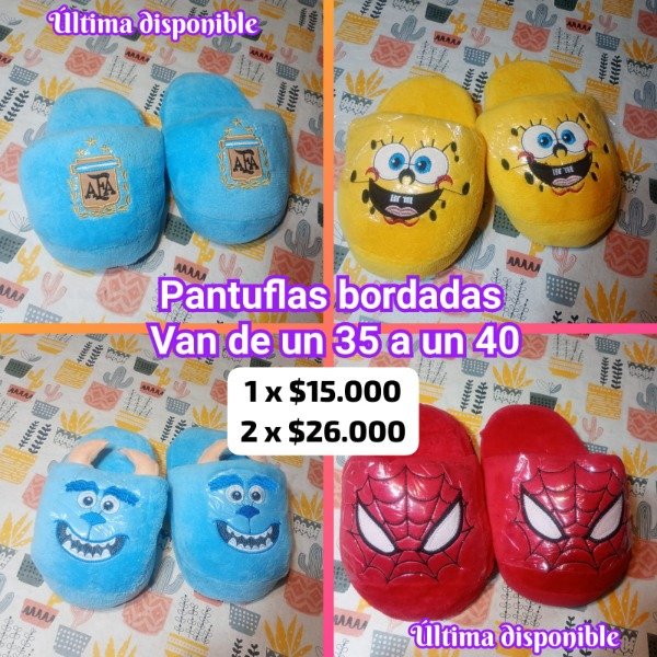 Producto - Pantuflas bordadas x1