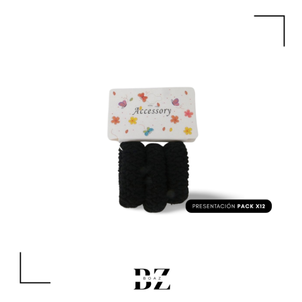 Producto - COLITAS TOALLA GR X 3 PCS X 12 SET COLOR NEGRO - 2103-6