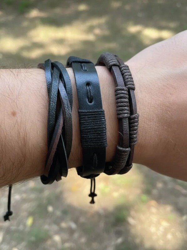 Producto - Combo de 3 Pulseras Vintage para hombre Modelo 2