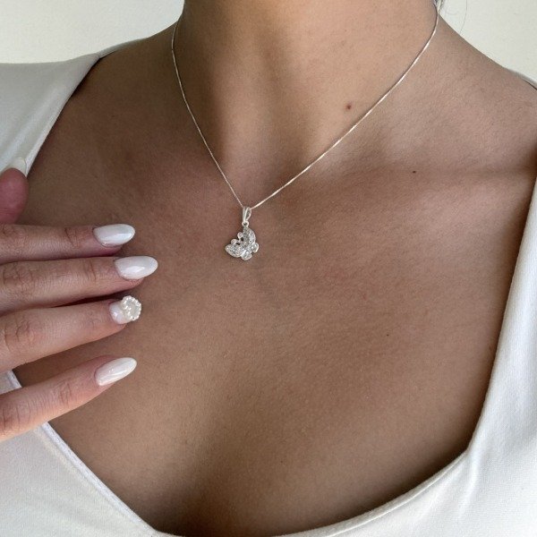 Producto - Conjunto mariposa m. pavé, cadena 40cm - 1