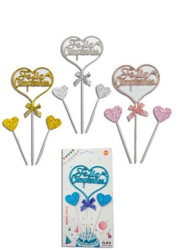 Producto - TP 3D CORAZÓN FELIZ CUMPLEAÑOS
