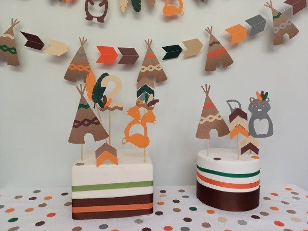 Producto - Toppers Animalitos Nórdicos - con plumitas (x 14 unid)