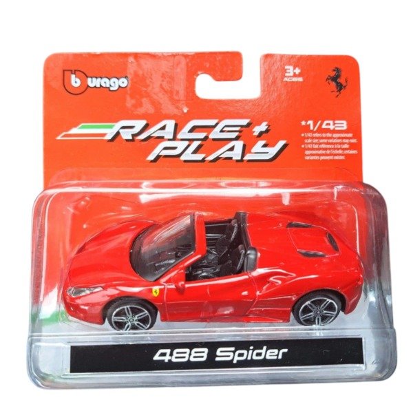 Producto - Burago 1:43 Ferrari Race + Play 488 Spider