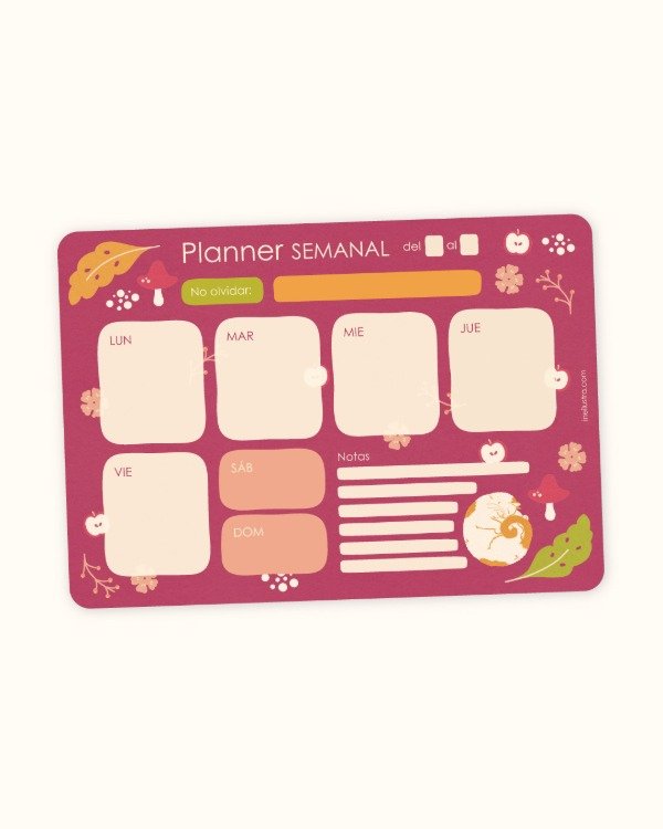 Producto - Planner imantado Otoño