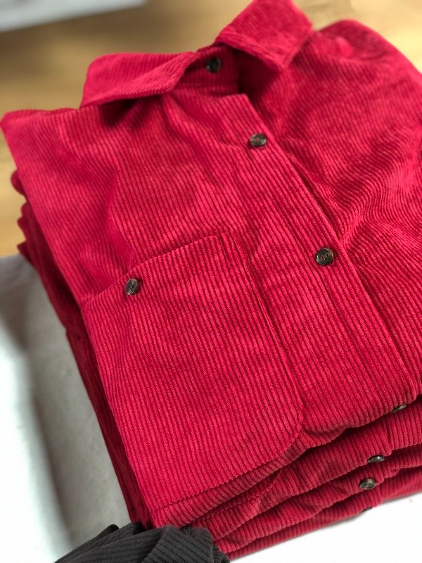 Producto - Camisaco corderoy ROJO