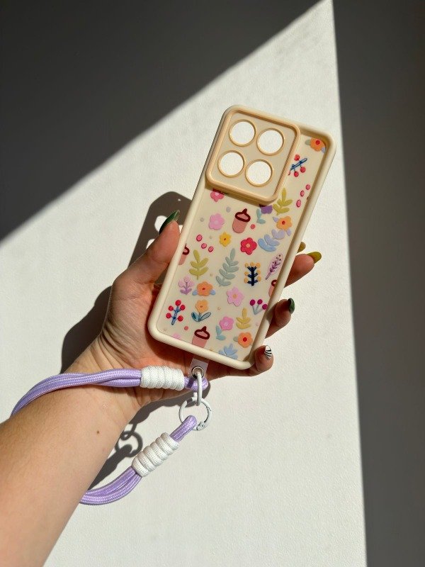 Producto - Case tpu correa diseño flores
