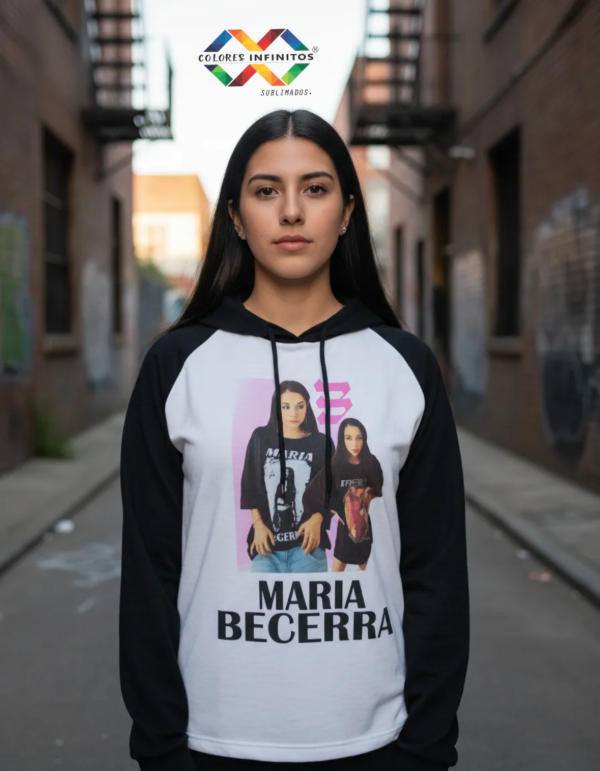 Producto - REMERA MANGAS LARGAS CON CAPUCHA- MARIA BECERRA - POLIESTER TALLE S - 0