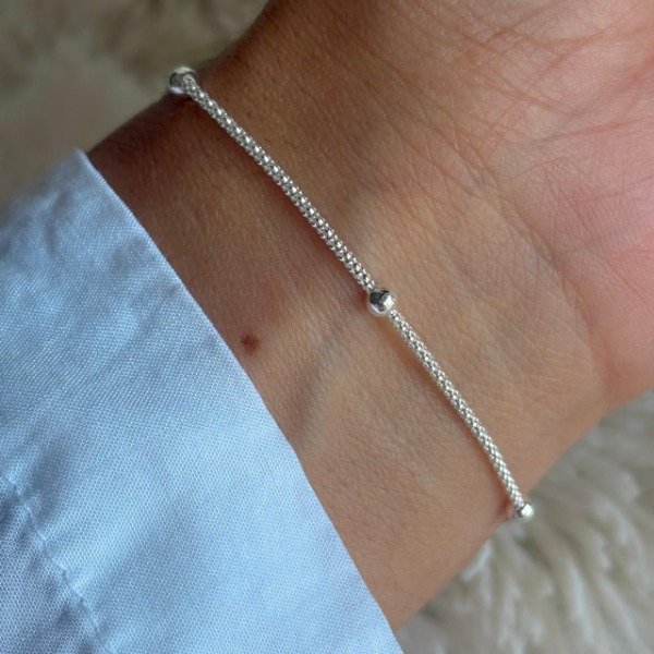 Producto - Pulsera Plata bolitas (cod.878)