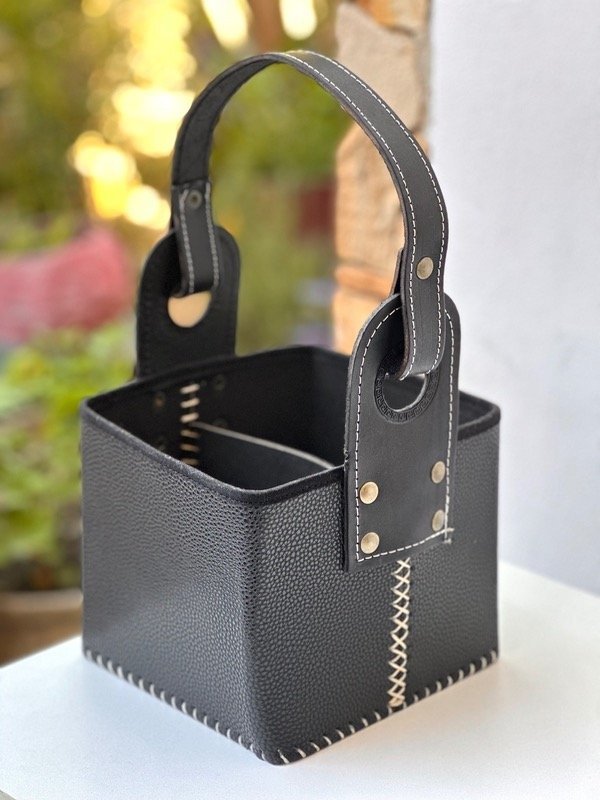 Producto - Canasta Matera Ecocuero Reforzada + LATAS AZ. y YB.