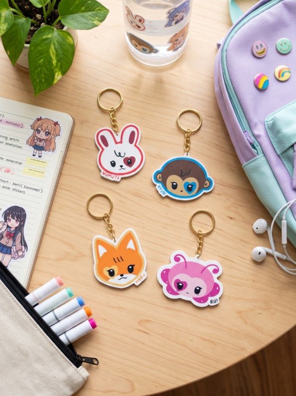 Producto - Pack 20 llaveros Mascotas XLOV  Haru/Wutumi/Hyun/Rui