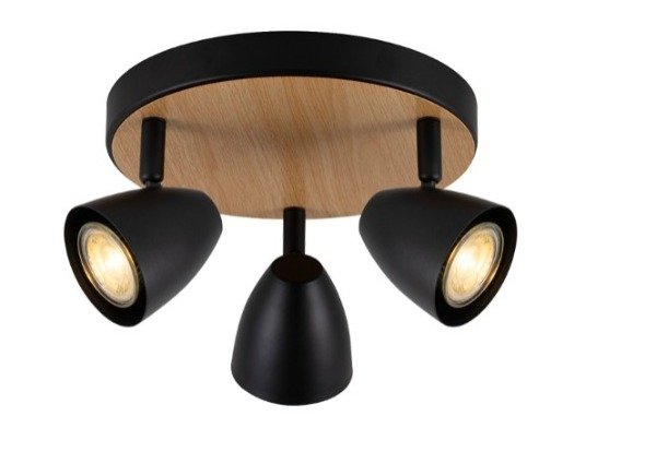 Producto - Plafón redondo símil madera 3 Luces GU10 - 0
