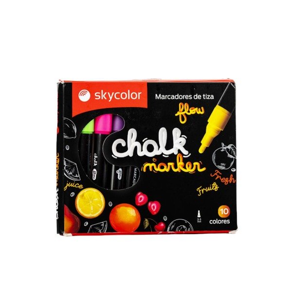 Producto - MARCADORES TIZA SKYCOLOR x10